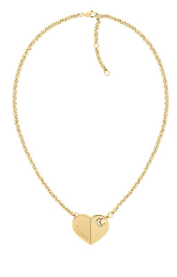 Tommy Hilfiger - Půvabný pozlacený náhrdelník z oceli Bold Hearts 2780927