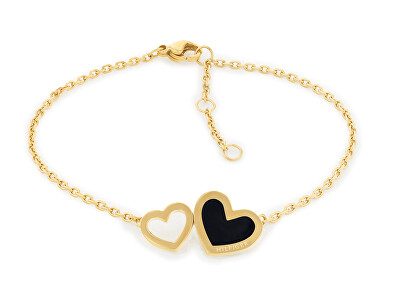 Tommy Hilfiger - Půvabný pozlacený náramek se srdíčky Enamel Hearts 2780740
