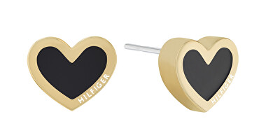 Tommy Hilfiger - Romantické pozlacené náušnice pecky Enamel Hearts 2780738