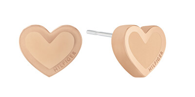 Tommy Hilfiger - Romantické pozlacené náušnice pecky Enamel Hearts 2780739