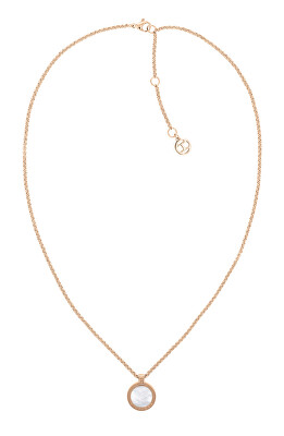 Tommy Hilfiger - Romantický bronzový náhrdelník s perletí Iconic Circle 2780657