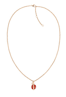 Tommy Hilfiger - Stylový bronzový náhrdelník s karneolem 2780763