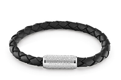 Tommy Hilfiger - Stylový černý kožený náramek 2790479