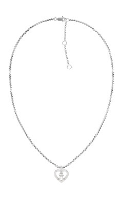 Tommy Hilfiger - Stylový ocelový náhrdelník Monogram Heart 2780917