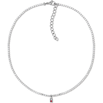 Tommy Hilfiger - Tenisový ocelový náhrdelník s krystaly 2781094