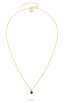 Tamaris - Elegantní pozlacený náhrdelník s modrým zirkonem TJ-0539-N-45