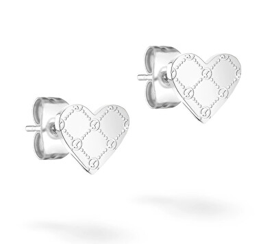 Tamaris - Srdíčkové náušnice z oceli Logomania Heart TJ-0531-E-08