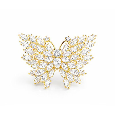 Troli - Blyštivá pozlacená brož Motýl Gold