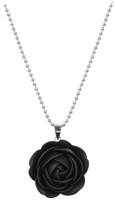 Troli - Černý náhrdelník kytička