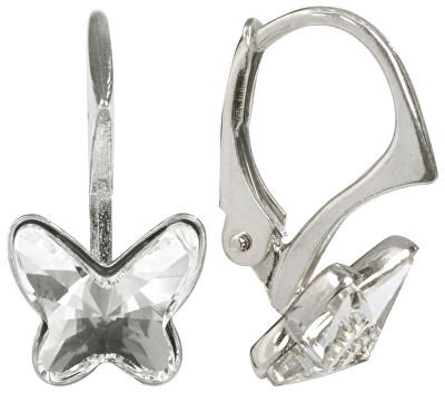 Levien - Dívčí stříbrné náušnice Butterfly Crystal