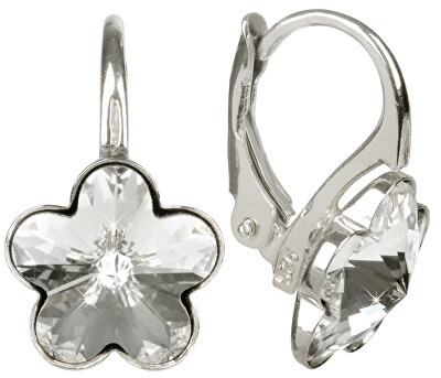 Levien - Dívčí stříbrné náušnice Flower Crystal