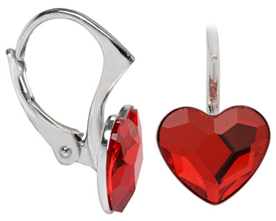 Levien - Dívčí stříbrné náušnice Heart Flat Light Siam