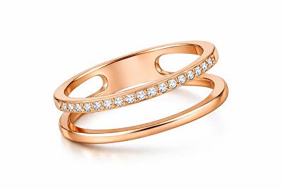 Troli - Dvojitý minimalistický prsten z oceli Rose Gold
