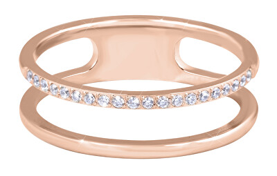Troli - Dvojitý minimalistický prsten z oceli Rose Gold