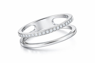Troli - Dvojitý minimalistický prsten z oceli Silver