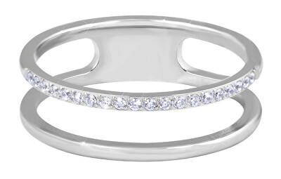 Troli - Dvojitý minimalistický prsten z oceli Silver