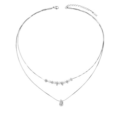 Troli - Dupla acél nyaklánc Tear Drop Silver