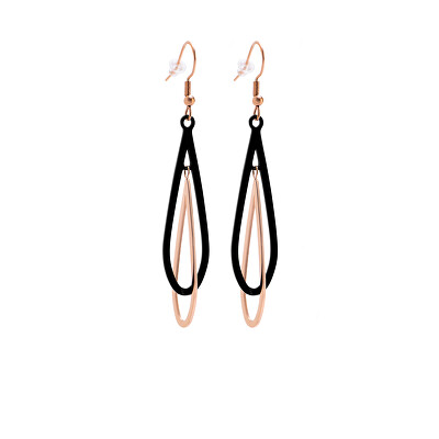 Troli - Elegantní bicolor náušnice z oceli VSE009RB-PET