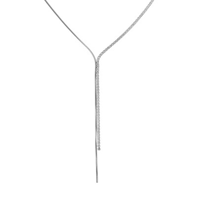Troli - Elegáns acél nyaklánc cirkónium kövekkel Y Silver