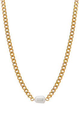 Troli - Elegantní pozlacený náhrdelník se sladkovodní perlou VAAXP539