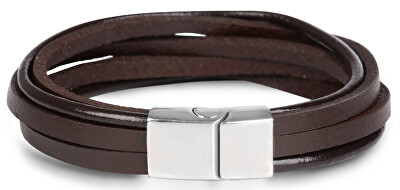 Troli - Hnědý kožený náramek Leather