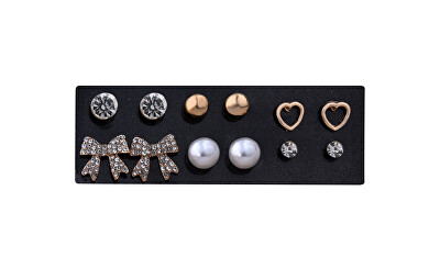 Troli - Krásná sada peckových náušnic Rose Gold (6 párů)