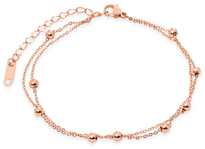 Troli - Modern aranyozott acél karkötő Cube Rose Gold