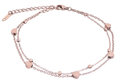 Troli - Moderní pozlacený náramek z oceli Heart Rose Gold