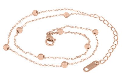 Troli - Moderní pozlacený řetízek na nohu z oceli Globe Rose Gold