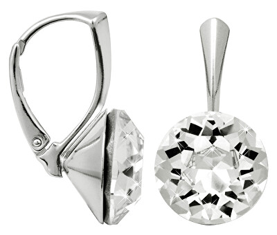 Levien - Třpytivé stříbrné náušnice Dentelle Crystal