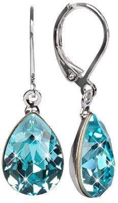 Levien - Elegantní náušnice s krystaly Pear Light Turquois