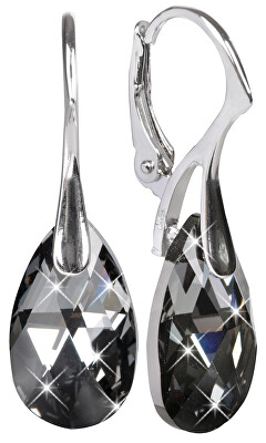 Levien - Tajemné náušnice s krystaly Pear Silver Night
