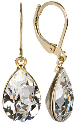 Levien - Elegantní pozlacené náušnice s krystaly Pear Crystal