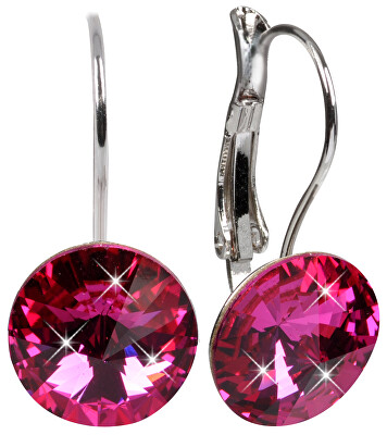 Levien - Elegantní náušnice Rivoli Fuchsia