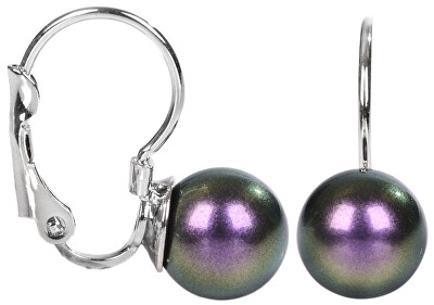 Levien - Půvabné náušnice s klapkou Pearl Iridescent Purple