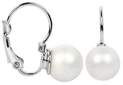 Levien - Krásné perlové náušnice Pearl Pearlescent White