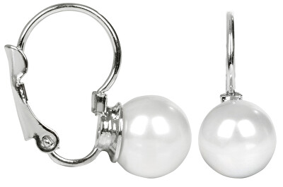 Levien - Půvabné náušnice s klapkou Pearl White