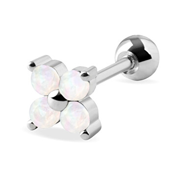 Troli - Něžná piercingová náušnice s bílými krystaly