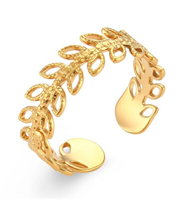 Troli - Něžný otevřený prsten z pozlacené oceli
