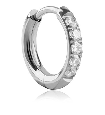 Troli - Ocelová kruhová single náušnice se zirkony VHLLE2008S