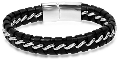 Troli - Proplétaný kožený náramek Leather