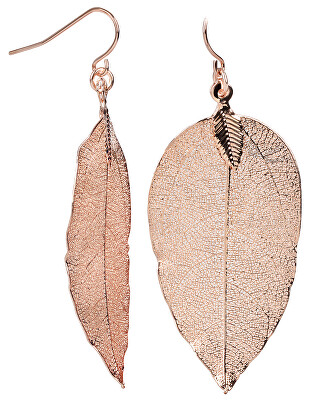 Troli - Růžově pozlacené náušnice Vavřínové listy Laurel