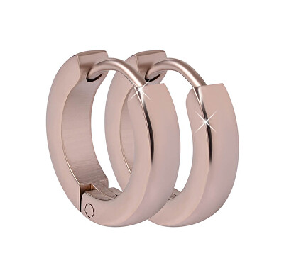 Troli - Růžově pozlacené ocelové náušnice kroužky