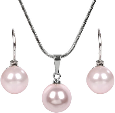 Levien - Půvabná sada náhrdelníku a náušnic Pearl Rosaline