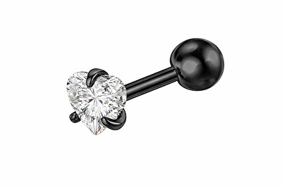 Troli - Slušivý titánový piercing so srdiečkom VSE6015SB-PET