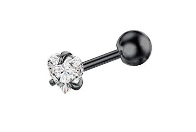 Troli - Slušivý titanový piercing se srdíčkem VSE6015SB-PET
