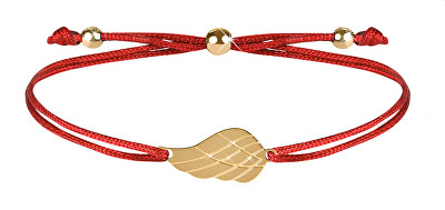 Troli - Šňůrkový náramek s andělským křídlem červená/zlatá