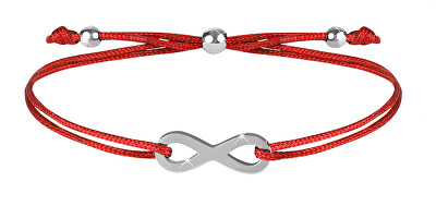 Troli - Šňůrkový náramek s nekonečnem červená/ocelová
