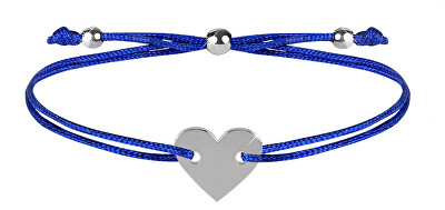 Troli - Šňůrkový náramek se srdcem modrá/ocelová