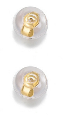 Troli - Uzávěr na náušnice - 2 páry Silicone Gold
